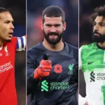 أندية الدوري السعودي مهتمة بالتعاقد مع محمد صلاح (يمين) وأليسون (وسط) وفان دايك (غيتي)